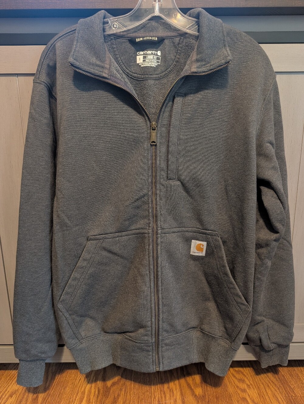 Carhartt Men's Charcoal Gray Zip-Up Work Jacket. Sz Small